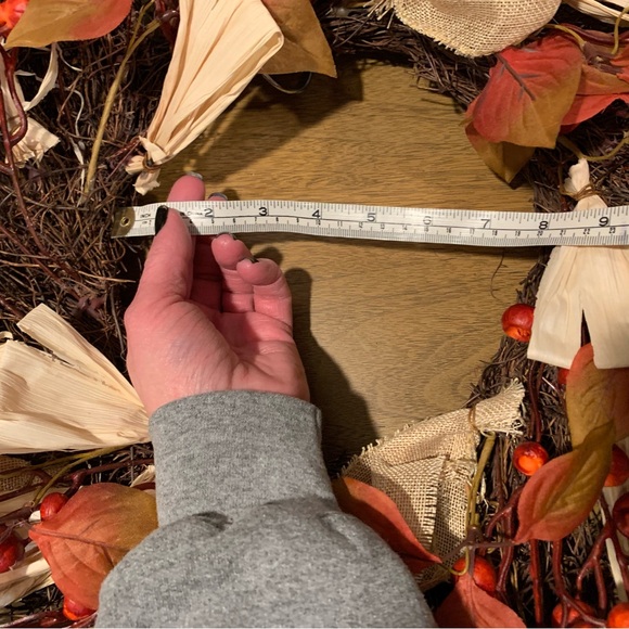 Fall Wreath, Great Condition, 22-23” Width, 8” Inside Diameter - Picture 15 of 16